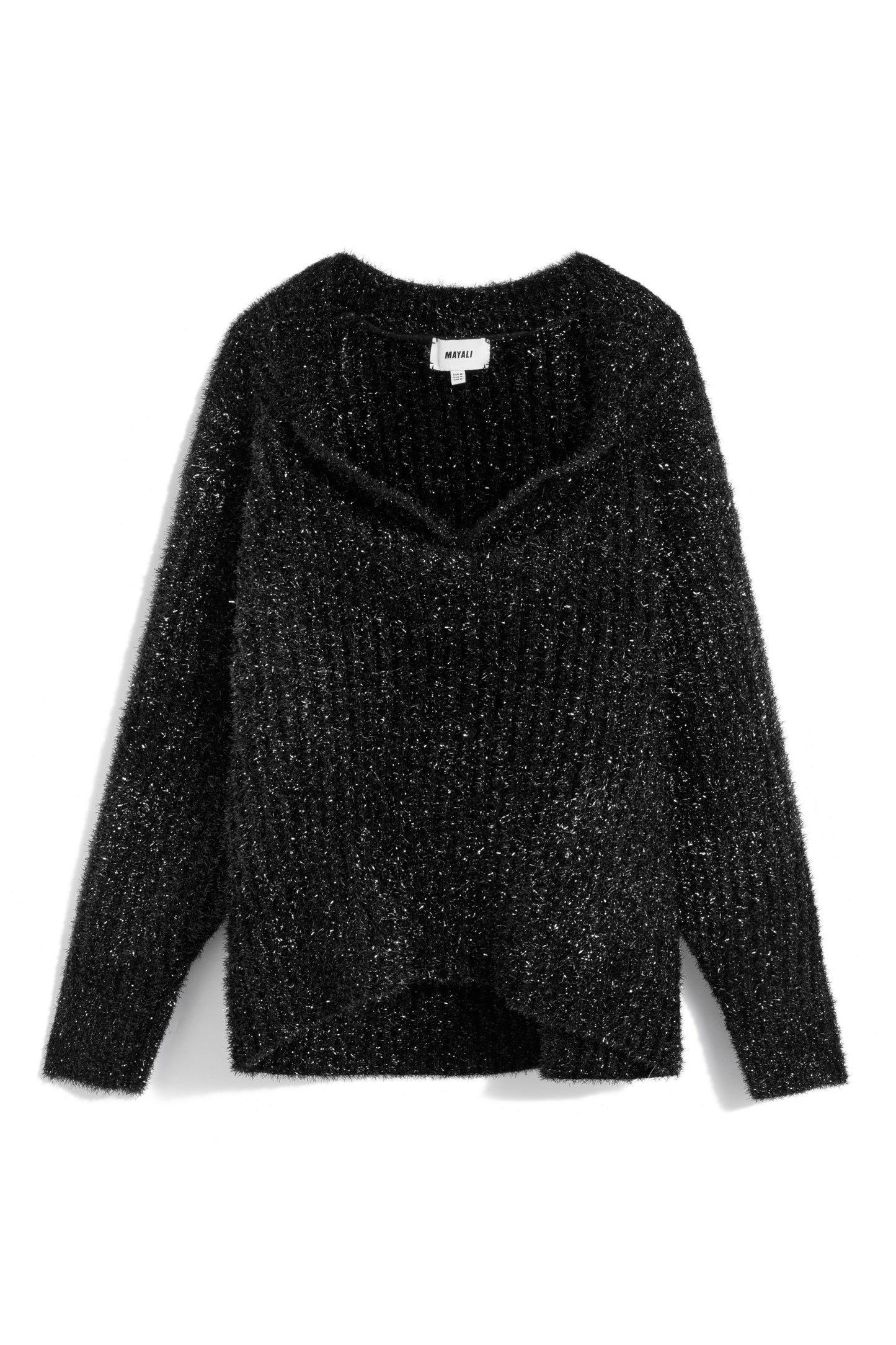MAYALI Star-neckline deconstruct sweater