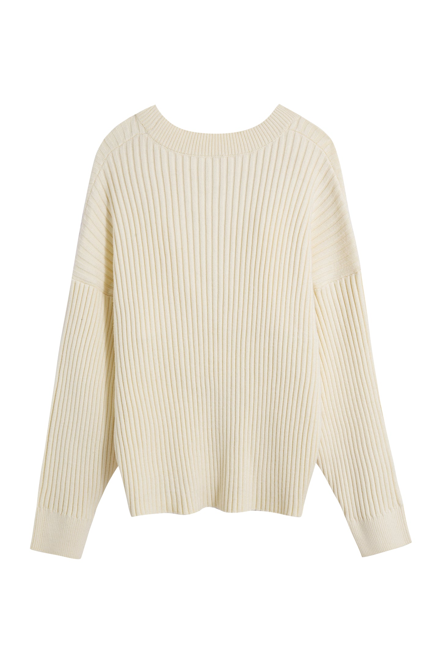 MAYALI Star-neckline deconstruct sweater