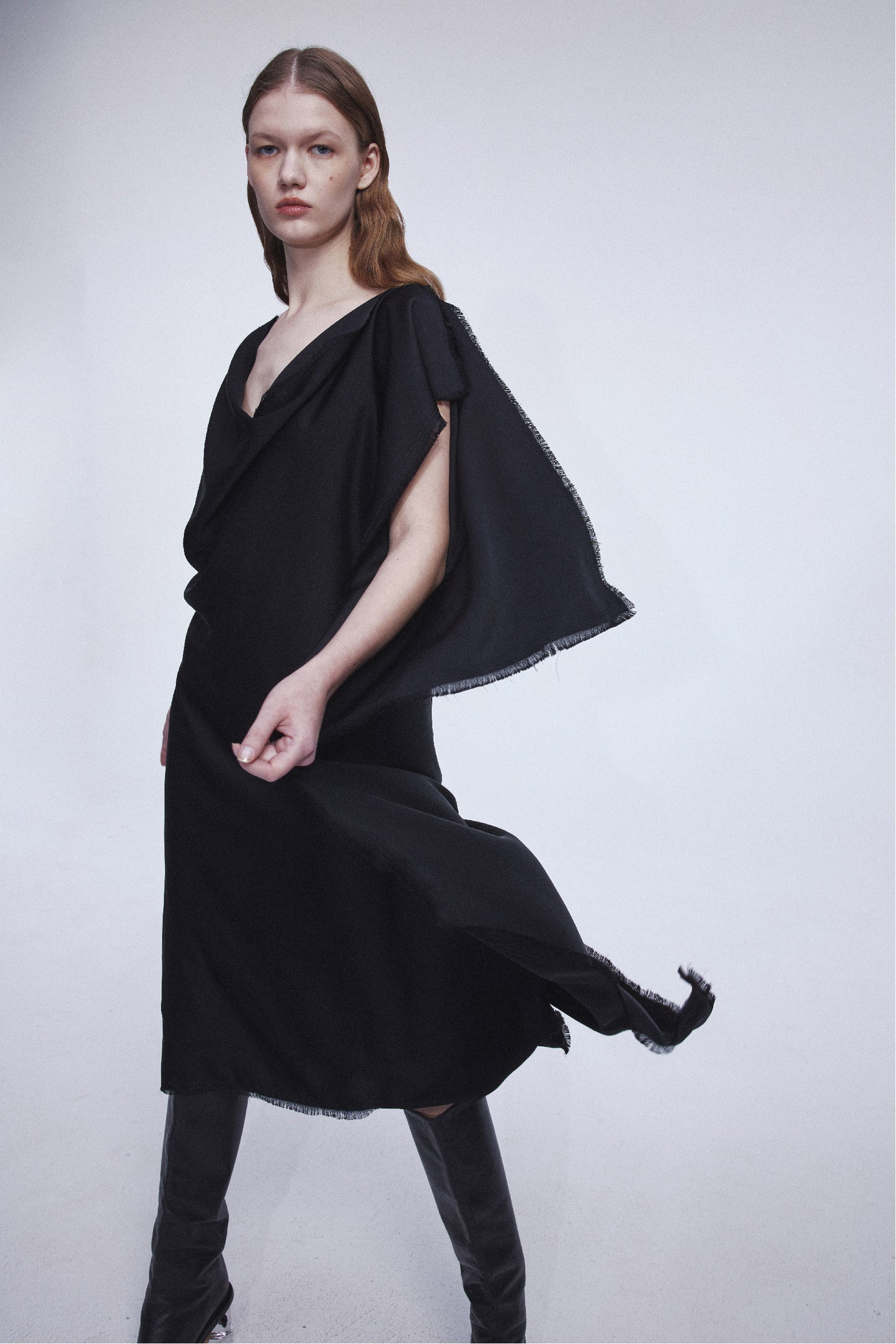 MAYALI Asymmetric folded  dress