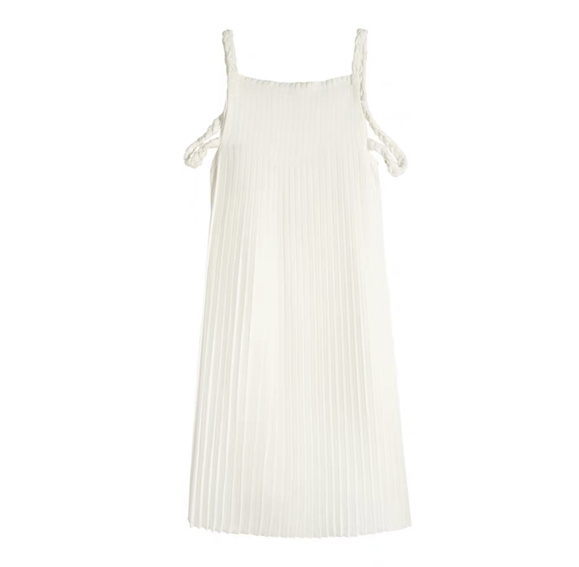MAYALI Open-back plaited pleat dress (short)