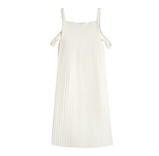 MAYALI Open-back plaited pleat dress (short)