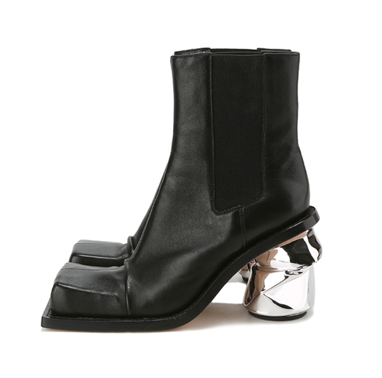 MAYALI Trample heel flat chelsea boots
