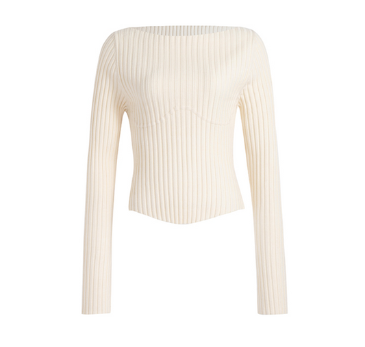MAYALI Asymetric cold-shoulder knit top
