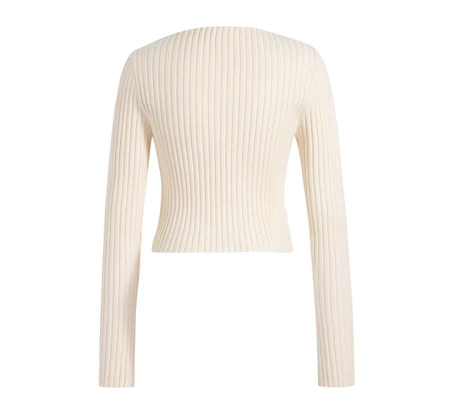 MAYALI Asymetric cold-shoulder knit top