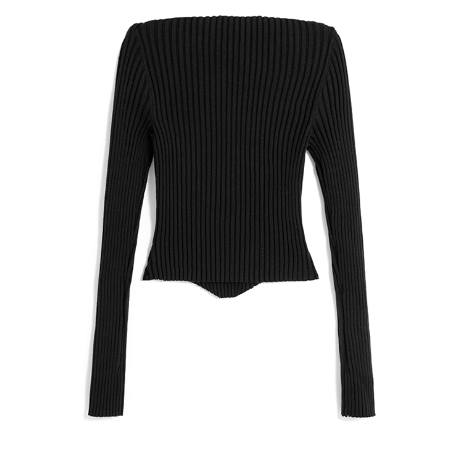 MAYALI Asymetric cold-shoulder knit top